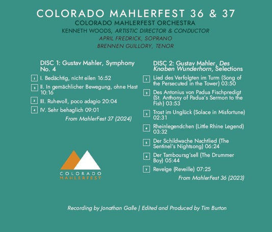 Mahler – Symphony No. 4 (MF37 2024) & Des Knaben Wunderhorn, Selections (MF36 2023) (Double Disc) - Mahlerfest