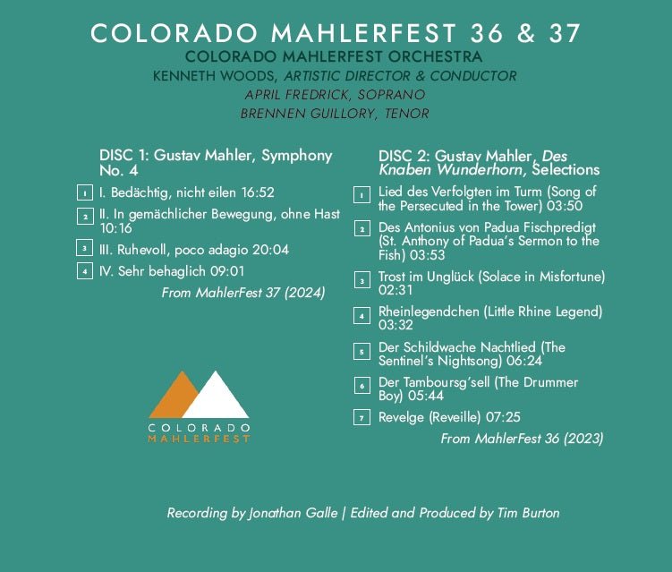 Mahler – Symphony No. 4 (MF37 2024) & Des Knaben Wunderhorn, Selections (MF36 2023) (Double Disc) - Mahlerfest